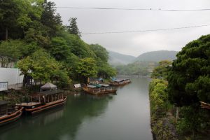Vue depuis le pont Togetsukyō